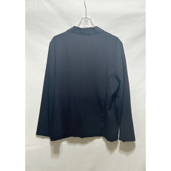 NWT Sage Harbor Black Embroidered Floral Xmas Top Blazer Women Size‎ 16 - Picture 8 of 10